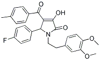 1-(3,4-DIMETHOXYPHENETHYL)-5-(4-FLUOROPHENYL)-3-HYDROXY-4-(4-METHYLBENZOYL)-1,5-DIHYDRO-2H-PYRROL-2-ONE 结构式