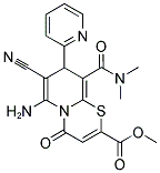 METHYL 6-AMINO-7-CYANO-9-[(DIMETHYLAMINO)CARBONYL]-4-OXO-8-PYRIDIN-2-YL-4H,8H-PYRIDO[2,1-B][1,3]THIAZINE-2-CARBOXYLATE 结构式
