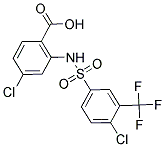 4-CHLORO-2-([[4-CHLORO-3-(TRIFLUOROMETHYL)PHENYL]SULFONYL]AMINO)BENZOIC ACID 结构式