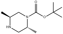 (2R,5S)-2,5-二甲基哌嗪-1-甲酸叔丁酯 结构式