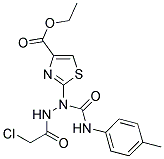 ETHYL 2-(2-(CHLOROACETYL)-1-{[(4-METHYLPHENYL)AMINO]CARBONYL}HYDRAZINO)-1,3-THIAZOLE-4-CARBOXYLATE 结构式