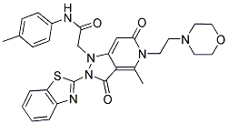 2-(2-(BENZO[D]THIAZOL-2-YL)-4-METHYL-5-(2-MORPHOLINOETHYL)-3,6-DIOXO-2,3,5,6-TETRAHYDROPYRAZOLO[4,3-C]PYRIDIN-1-YL)-N-P-TOLYLACETAMIDE 结构式