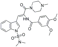 (Z)-N-(1-(1-(N,N-DIMETHYLSULFAMOYL)-1H-INDOL-3-YL)-3-(4-METHYLPIPERAZIN-1-YL)-3-OXOPROP-1-EN-2-YL)-3,4-DIMETHOXYBENZAMIDE 结构式