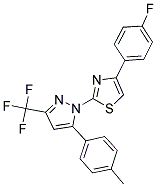 4-(4-FLUOROPHENYL)-2-[5-(4-METHYLPHENYL)-3-(TRIFLUOROMETHYL)-1H-PYRAZOL-1-YL]-1,3-THIAZOLE 结构式