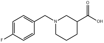 1-[(4-氟苯基)甲基]-3-哌啶甲酸 结构式