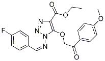 ETHYL 1-{[(1Z)-(4-FLUOROPHENYL)METHYLENE]AMINO}-5-[2-(4-METHOXYPHENYL)-2-OXOETHOXY]-1H-1,2,3-TRIAZOLE-4-CARBOXYLATE 结构式