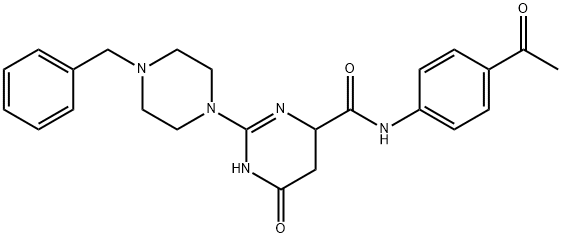N-(4-ACETYLPHENYL)-2-(4-BENZYLPIPERAZIN-1-YL)-6-OXO-3,4,5,6-TETRAHYDROPYRIMIDINE-4-CARBOXAMIDE 结构式