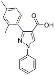 3-(2,4-DIMETHYLPHENYL)-1-PHENYL-1H-PYRAZOLE-4-CARBOXYLIC ACID 结构式