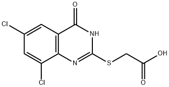 (6,8-DICHLORO-4-OXO-3,4-DIHYDRO-QUINAZOLIN-2-YLSULFANYL)-ACETIC ACID 结构式