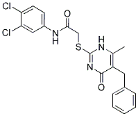 2-(5-BENZYL-6-METHYL-4-OXO-1,4-DIHYDRO-PYRIMIDIN-2-YLSULFANYL)-N-(3,4-DICHLORO-PHENYL)-ACETAMIDE 结构式