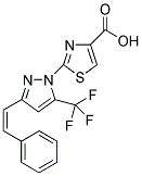 2-[3-[(Z)-2-PHENYLVINYL]-5-(TRIFLUOROMETHYL)-1H-PYRAZOL-1-YL]-1,3-THIAZOLE-4-CARBOXYLIC ACID 结构式