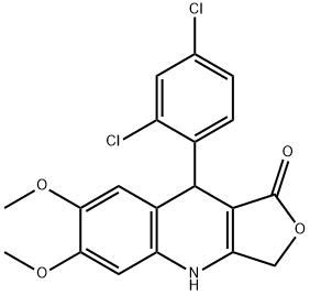 9-(2,4-DICHLOROPHENYL)-6,7-DIMETHOXY-4,9-DIHYDROFURO[3,4-B]QUINOLIN-1(3H)-ONE 结构式