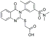 [(3-[5-[(DIMETHYLAMINO)SULFONYL]-2-METHYLPHENYL]-4-OXO-3,4-DIHYDROQUINAZOLIN-2-YL)THIO]ACETIC ACID 结构式