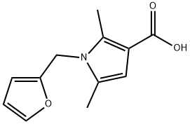 1-(呋喃-2-基甲基)-2,5-二甲基-吡咯-3-甲酸 结构式