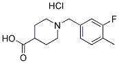 1-(3-FLUORO-4-METHYLBENZYL)PIPERIDINE-4-CARBOXYLIC ACID HYDROCHLORIDE 结构式