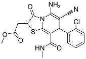 Methyl {5-amino-7-(2-chlorophenyl)-6-cyano-8-[(methylamino)carbonyl]-3-oxo-2,3-dihydro-7H-[1,3]thiazolo[3,2-a]pyridin-2-yl}acetate 结构式