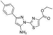 ETHYL 2-[5-AMINO-3-(4-METHYLPHENYL)-1H-PYRAZOL-1-YL]-1,3-THIAZOLE-4-CARBOXYLATE 结构式