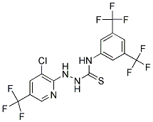 N-[3,5-BIS(TRIFLUOROMETHYL)PHENYL]-2-[3-CHLORO-5-(TRIFLUOROMETHYL)PYRIDIN-2-YL]HYDRAZINECARBOTHIOAMIDE 结构式