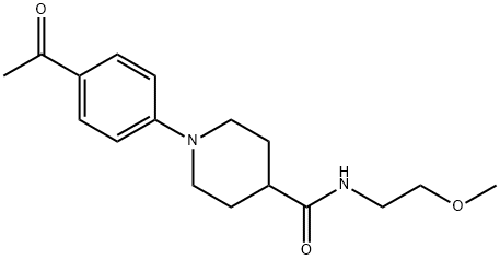 1-(4-ACETYLPHENYL)-N-(2-METHOXYETHYL)-4-PIPERIDINECARBOXAMIDE 结构式