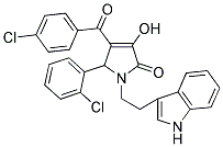 4-(4-CHLOROBENZOYL)-5-(2-CHLOROPHENYL)-3-HYDROXY-1-[2-(1H-INDOL-3-YL)ETHYL]-1,5-DIHYDRO-2H-PYRROL-2-ONE 结构式