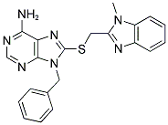 9-BENZYL-8-(1-METHYL-1H-BENZOIMIDAZOL-2-YLMETHYLSULFANYL)-9H-PURIN-6-YLAMINE 结构式