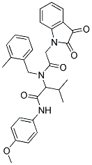 2-(2-(2,3-DIOXOINDOLIN-1-YL)-N-(2-METHYLBENZYL)ACETAMIDO)-N-(4-METHOXYPHENYL)-3-METHYLBUTANAMIDE 结构式