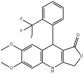 6,7-DIMETHOXY-9-[2-(TRIFLUOROMETHYL)PHENYL]-4,9-DIHYDROFURO[3,4-B]QUINOLIN-1(3H)-ONE 结构式