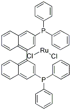 DICHLORO[RAC-2,2'-BIS-(DIPHENYLPHOSPHINO)-1,1'-BINAPHTHYL]RUTHENIUM(II) 结构式