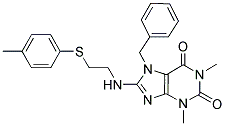 7-BENZYL-1,3-DIMETHYL-8-(2-(P-TOLYLTHIO)ETHYLAMINO)-1H-PURINE-2,6(3H,7H)-DIONE 结构式