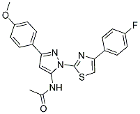 N-[1-[4-(4-FLUOROPHENYL)-1,3-THIAZOL-2-YL]-3-(4-METHOXYPHENYL)-1H-PYRAZOL-5-YL]ACETAMIDE 结构式