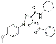 5-(BENZOYLIMINO)-N-CYCLOHEXYL-2-(4-METHOXYPHENYL)-1,2,3-THIADIAZOLE-4(2H)-CARBOXAMIDE 结构式