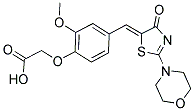 {2-METHOXY-4-[(Z)-(2-MORPHOLIN-4-YL-4-OXO-1,3-THIAZOL-5(4H)-YLIDENE)METHYL]PHENOXY}ACETIC ACID 结构式