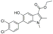 ETHYL 6-(3,4-DICHLOROPHENYL)-5-HYDROXY-1,2-DIMETHYL-1H-INDOLE-3-CARBOXYLATE 结构式