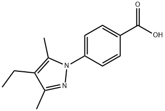 4-(4-乙基-3,5-二甲基-1H-吡唑-1-基)苯甲酸 结构式