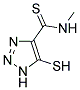 5-MERCAPTO-N-METHYL-1H-1,2,3-TRIAZOLE-4-CARBOTHIOAMIDE 结构式