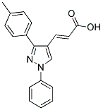(2E)-3-[3-(4-甲基苯基)-1-苯基-1H-吡唑-4-基]丙-2-烯酸 结构式