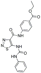 ETHYL 4-[({5-[(ANILINOCARBONYL)AMINO]-1,2,3-THIADIAZOL-4-YL}CARBONYL)AMINO]BENZOATE 结构式