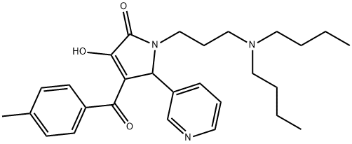 1-[3-(DIBUTYLAMINO)PROPYL]-3-HYDROXY-4-(4-METHYLBENZOYL)-5-(3-PYRIDINYL)-1,5-DIHYDRO-2H-PYRROL-2-ONE 结构式