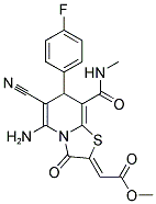METHYL (2Z)-[5-AMINO-6-CYANO-7-(4-FLUOROPHENYL)-8-[(METHYLAMINO)CARBONYL]-3-OXO-7H-[1,3]THIAZOLO[3,2-A]PYRIDIN-2(3H)-YLIDENE]ACETATE 结构式