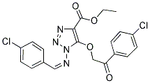 Ethyl 1-{[(1Z)-(4-chlorophenyl)methylene]amino}-5-[2-(4-chlorophenyl)-2-oxoethoxy]-1H-1,2,3-triazole-4-carboxylate 结构式