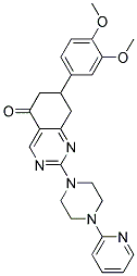 7-(3,4-Dimethoxyphenyl)-2-[4-(2-pyridinyl)-1-piperazinyl]-7,8-dihydro-5(6H)-quinazolinone 结构式