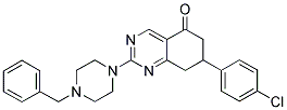 2-(4-BENZYLPIPERAZIN-1-YL)-7-(4-CHLOROPHENYL)-7,8-DIHYDROQUINAZOLIN-5(6H)-ONE 结构式