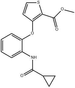 METHYL 3-(2-[(CYCLOPROPYLCARBONYL)AMINO]PHENOXY)-2-THIOPHENECARBOXYLATE 结构式