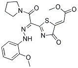 METHYL (2Z)-[2-[(1Z)-N-(2-METHOXYPHENYL)-2-OXO-2-PYRROLIDIN-1-YLETHANEHYDRAZONOYL]-4-OXO-1,3-THIAZOL-5(4H)-YLIDENE]ACETATE 结构式