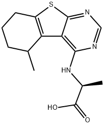 2-(5-METHYL-5,6,7,8-TETRAHYDRO-BENZO[4,5]THIENO-[2,3-D]PYRIMIDIN-4-YLAMINO)-PROPIONIC ACID 结构式