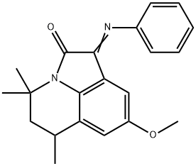 (1E)-8-METHOXY-4,4,6-TRIMETHYL-1-(PHENYLIMINO)-5,6-DIHYDRO-4H-PYRROLO[3,2,1-IJ]QUINOLIN-2(1H)-ONE 结构式