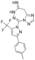 5-[3-(4-METHYLPHENYL)-5-(TRIFLUOROMETHYL)-1H-PYRAZOL-1-YL]-7H-[1,2,4]TRIAZOLO[1,5-D][1,2,4]TRIAZEPIN-8(9H)-IMINE 结构式