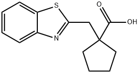 1-(苯并[D]噻唑-2-基甲基)环戊烷-1-羧酸 结构式