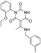 1-(2-ETHOXYPHENYL)-5-{(E)-1-[(3-METHYLBENZYL)AMINO]ETHYLIDENE}-2,4,6(1H,3H,5H)-PYRIMIDINETRIONE 结构式