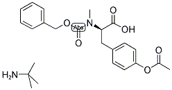 N-ALPHA-BENZYLOXYCARBONYL-N-ALPHA-METHYL-O-ACETYL-D-TYROSINE T-BUTYLAMINE 结构式